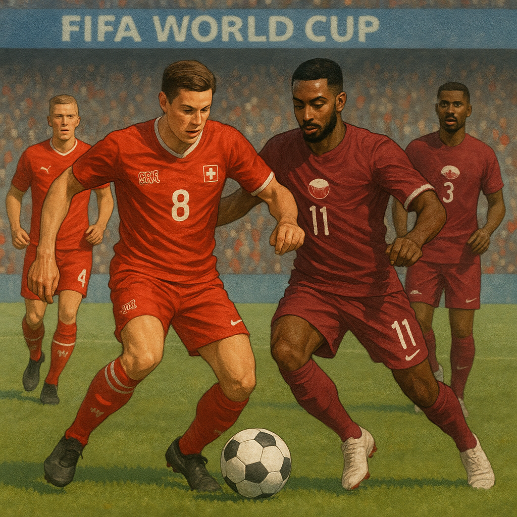 Hero image for Switzerland’s 1-1 draw with Qatar in the opening Group B fixture of the FIFA World Cup embodies a game of