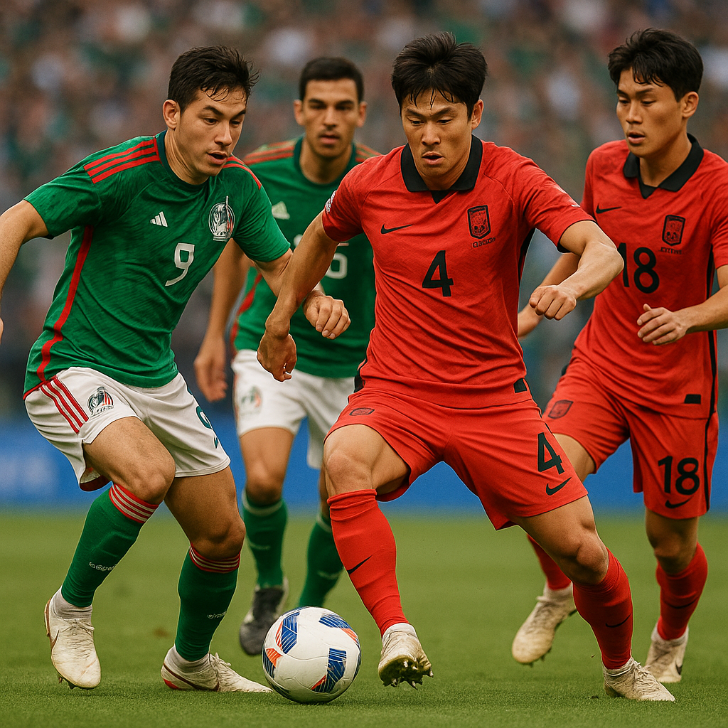 Hero image for Mexico versus South Korea on June 19 in the opening round of Group A at the 2026 FIFA World Cup presents a